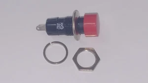 PULSANTE N.A. A SALDARE 25V PUSH ON ROSSO DIAMETRO FILETTO 11,5mm - Imagen 1 de 1