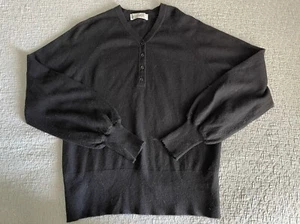 LYLE & SCOTT 4 BUTTON BLACK 100% SCOTTISH CASHMERE CARDIGAN SWEATER-SZ 38 OR 8 - Picture 1 of 12