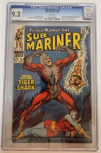 SUB-MARINER #5 1968 CGC 9.2 1ST APPEARANCE OF TIGER SHARK - Picture 1 of 2