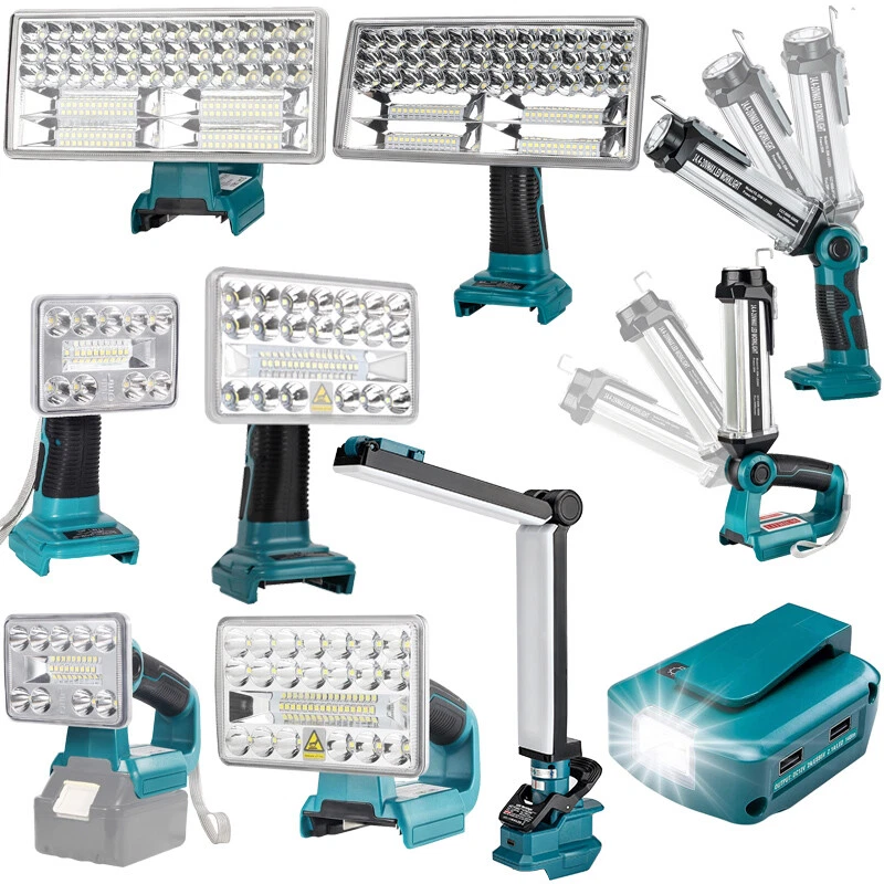 LED-Arbeitsblitzleuchte Taschenlampe Lampe für Makita 18V Li-ion Akku-Ladegerät - Bild 1 von 4