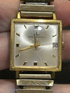 Bonito reloj Dugena Matic relleno de oro funcionando como está cuadrado - Imagen 1 de 8