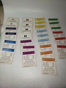 Monopoly Replacement PROPERTY DEED CARDS Standard Classic Edition COMPLETE 