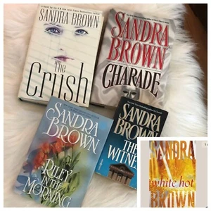 LOT 5 Sandra Brown Romance Thriller Mystery Books HB Charade Crush Witness Riley - Picture 1 of 10