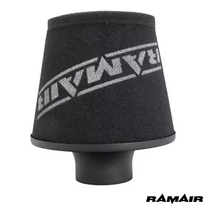 Filtro de aire cono de admisión universal negro Ramair 80 mm cuello Od 200 mm base de aluminio - Imagen 1 de 6