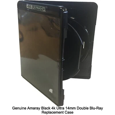 1 x Genuine Amaray Black 4k Ultra HD 14mm 2 Disc Double Blu Ray Replacement Case - Image 1 of 4