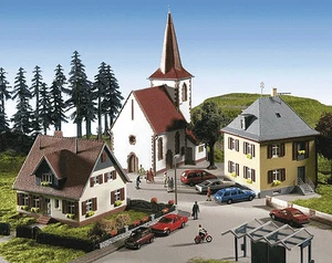 Kibri 9761 HO Scale Station Street Village Set #2 Plastic Building Kit - Picture 1 of 1