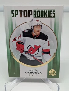 2022-23 SP Authentic Top Rookies Green Nikita Okhotiuk #TR-37 RC NJ Devils - Picture 1 of 2