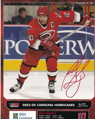 Carolina Hurricanes Program Line-up Cards Various Years Aho Ward Staal - Image 1 of 4