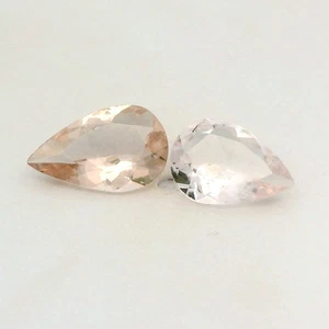 0.96Ct 2 PCS UNTREATED LIGHT PEACH PINK MORGANITE GEMSTONE FROM BRAZIL - Picture 1 of 1