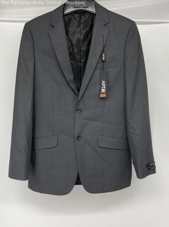 APT.9 Mens Gray Long Sleeve Pockets Notch Lapel Single-Breasted Blazer Size 38R - Image 1 of 4
