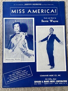 1955 MISS AMERICA! Noten SHARON KAY RITCHIE Johnny Desmond von Bernie Wayne - Bild 1 von 4