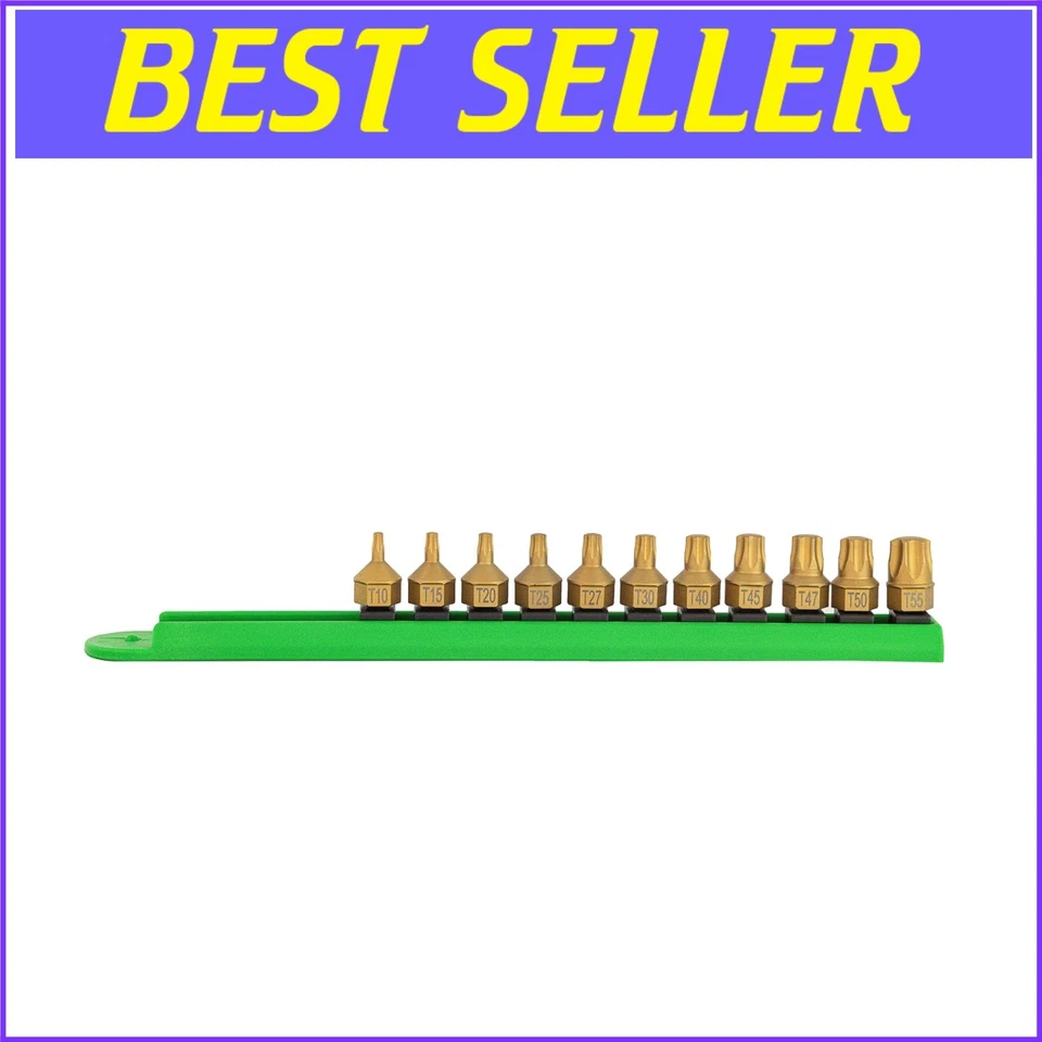 Versatile 11-Piece Titanium Coated Torx Drive Bit Set for Mechanics and DIYers - Image 1 of 4