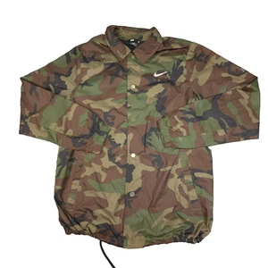 Nike SB Jacket Mens MEDIUM Green Windbreaker Long Sleeve camouflage snap Size M - Picture 1 of 10