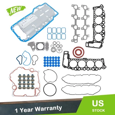 Juego completo de cárter de aceite de junta apto para Dodge Ram 1500 2002-2007 Jeep Commander 2006-07 Foto 1 de 4