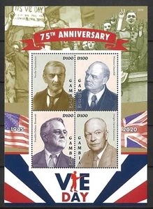 Gambia 2020 75th Anniversary of Victory Sheetlet of 4 Stamps Mint Unhinged - Picture 1 of 1