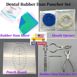 Dental Rubber Dam Puncher Set Punch Board and Mouth Opener and Rubber Dam Sheet - Picture 1 of 33