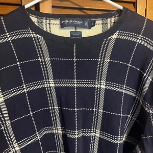 Polo Golf Ralph Lauren Pullover Herren Gr. L blau weiß kariert Baumwolle Seide - Bild 1 von 11