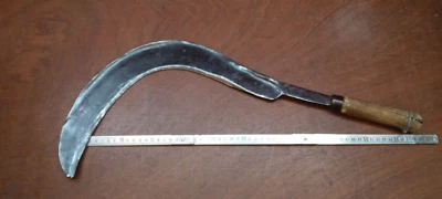 Outil Ancien: Fer Forgé, serpe, émondoir, coupe gui, croissant, serpette - Photo 1/4