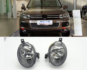 For VW Touareg 2011-2015 Halogen Car Front Fog Light Bumper Lamp Pair With Bulb