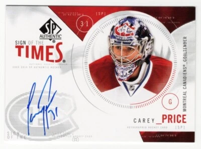 2009-10 SP Authentic Sign of the Times Autograph #ST-CP Carey Price - Image 1 of 2