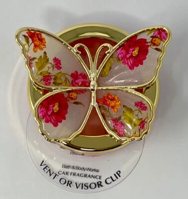 BATH & BODY WORKS ORO JARDÍN MARIPOSA AROMA SOPORTE PORTÁTIL COCHE VENTILACIÓN VISERA CLIP Foto 1 de 4