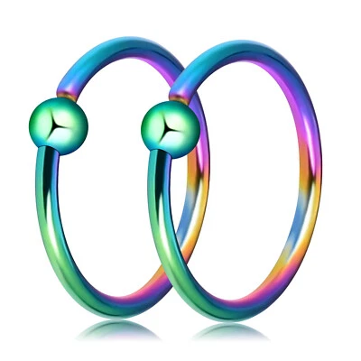 2-32 PIEZAS Anillos de nariz de acero quirúrgico Tachuelas de aro Pendiente de cartílago Piercing corporal 20G Foto 1 de 4