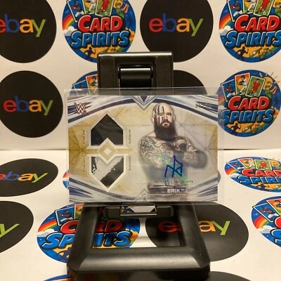 2020 Topps Erik Dual Relic Autograph Wrestling WWE Undisputed Card - Image 1 of 2