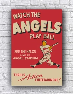 Los Angeles Angels Anaheim California Vintage Style Play Ball Cardstock Poster - Picture 1 of 1