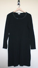 Shoshanna Dress Black Knit Chain Trim Fit Flare Knee Length A-Line Womens Size L