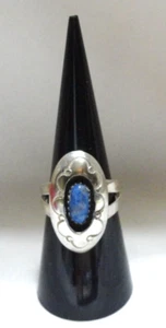 VINTAGE STERLING SILVER & SODALITE RING SIZE 7.5🌺 - Picture 1 of 7