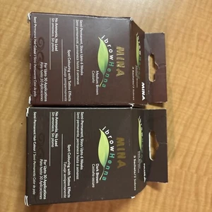 Mina ibrow Henna 1 Package Dark Brown / 1 Package Medium Brown - Picture 1 of 5