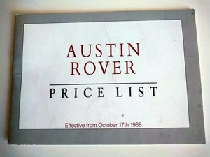 AUSTIN ROVER Mini Metro Maestro Van Montego 200 800 Price List October 1988 - Picture 1 of 1