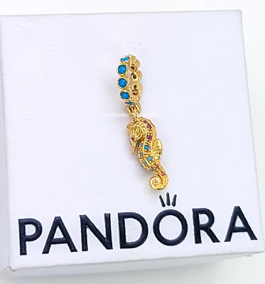 Nuevo 100% Auténtico Dije PANDORA 14k Oro P Cristales Brillantes Caballito de Mar 763895C01 Foto 1 de 4