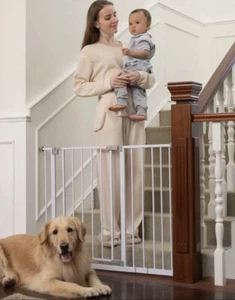 Extra Wide Baby Safety Gate Ophanie Stairs Doorway 28.9-42.1" X 30" Toddler Pets - Picture 1 of 18