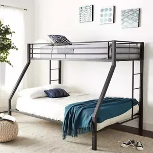 Acme Limbra Twin XL/Queen Metal Bunk Bed in Sandy Black Finish Heavy Duty - Picture 1 of 8