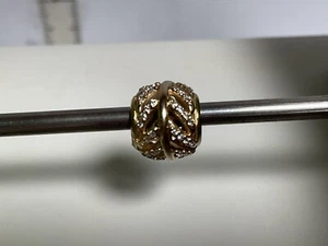 Pandora 14K Gold Light As A Feather Charm Retired - Picture 1 of 7