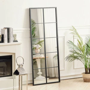 150cm Window Mirror Panel Gothic Rustic Wooden Frame Wall Mounted Outdoor Home - Picture 1 of 12