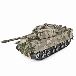 Kids RC Remote Control Battle Tank Toy Gift W/ Lights Sound 360° Rotating Turret - Picture 1 of 11
