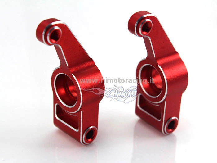 33002 MOZZI POSTERIORI IN ALLUMINIO METALLO ERGAL ROSSO 1/10 E10 RICAMBI HIMOTO - Immagine 1 di 1