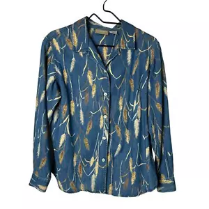 Liz Claiborne Vintage Wheat Denim Top Button Up Western Lizwear M - Bild 1 von 7