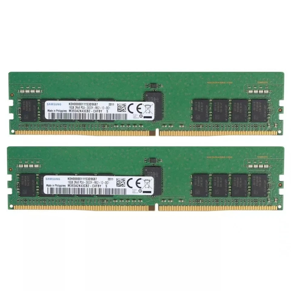 Samsung 32GB (2X16GB) DDR4 2933MHz 2RX8 ECC Registered Memory M393A2K43CB2-CVF - Image 1 of 4