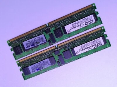 Elpida 1GB ram (512mb x 2) memory module PC2-3200R-333 REGISTERED - Image 1 of 2