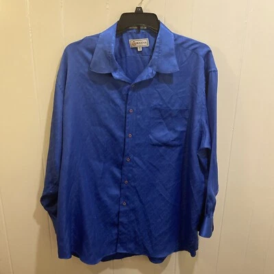 Modena Men’s Button Up Long Sleeve Dress Shirt Big 18 1/2 34/35 Blue - Image 1 of 4