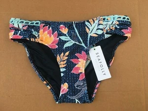 Seafolly Bali Hai Ruched Side Retro Bikini Brief Multi Size 8 New with Tag UK - Picture 1 of 5