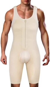 Men's Bodysuit Tummy Control Compression Full Body Shaper Workout Abs Suit Fajas - Picture 1 of 28