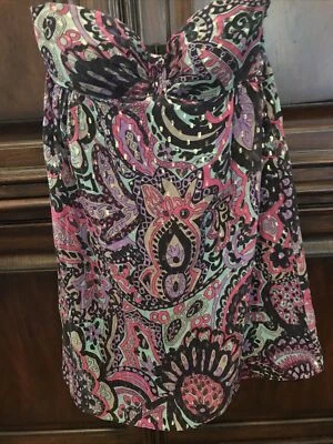 Vestido corto sin tirantes TIBI New York mezcla de seda forrado cachemira azul rosa talla 4 Foto 1 de 4