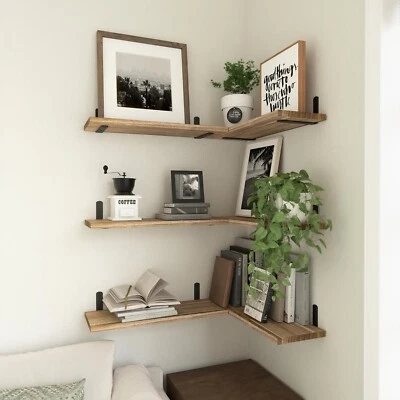 6 pack Rustic Wood Floating Shelves for Wall Decor Farmhouse Shelf for Bedroom - Image 1 of 4