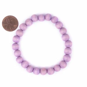 Purple Wood Bracelet 8mm Round Large Hole - Picture 1 of 2