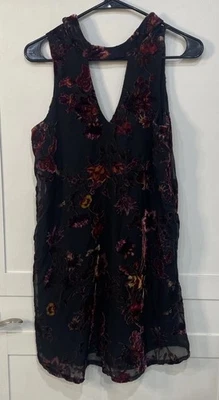 Vtg JODI KRISTOPHER Dress S Burnout Velvet Whimsigoth Dark Fairy Vamp Romantic - Image 1 of 4