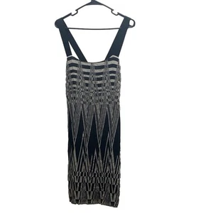 Neu ohne Etikett Club Monaco Seide schwarz weiß Kleid ärmellos Größe 8 - Bild 1 von 14